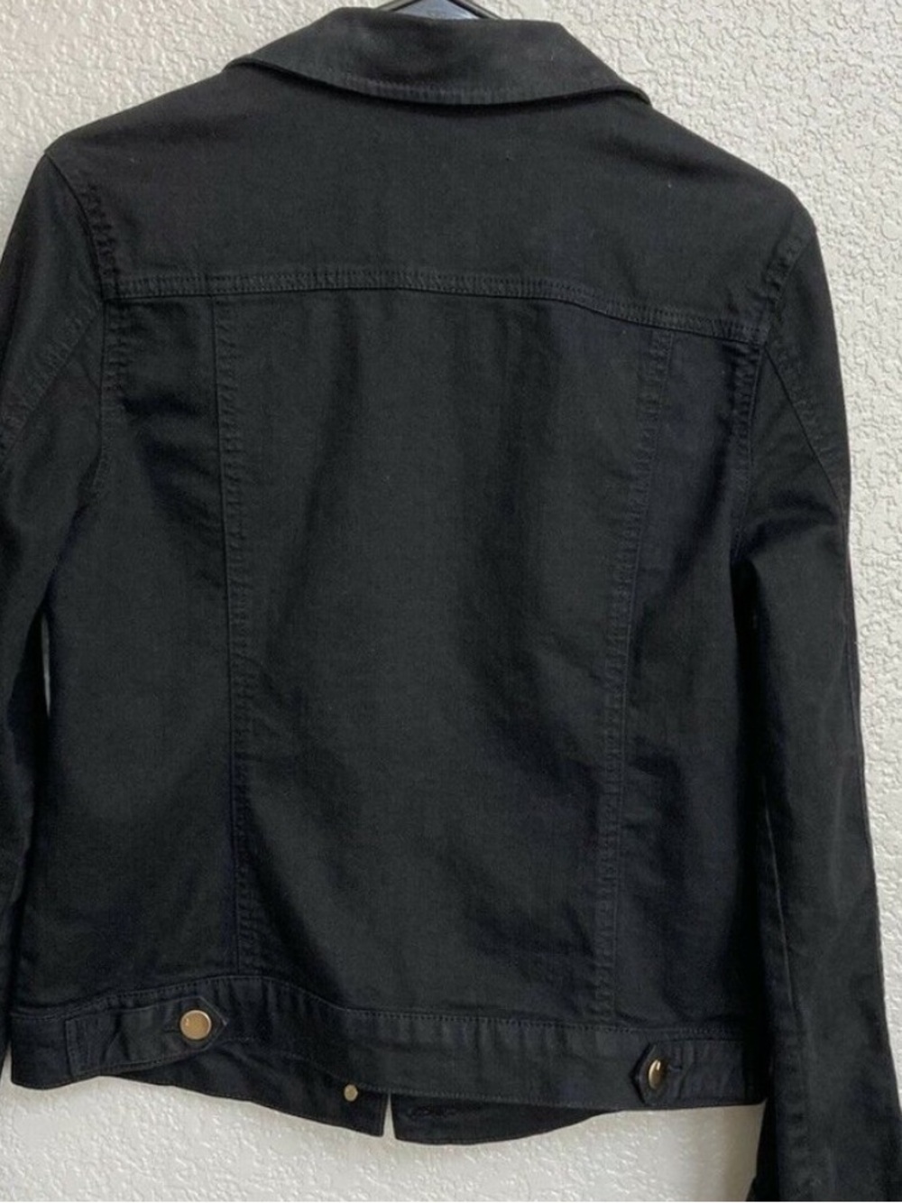 J Brand “Harlow” Dark Gothic Black Denim Jacket with Gold Buttons - Picture 16 of 16